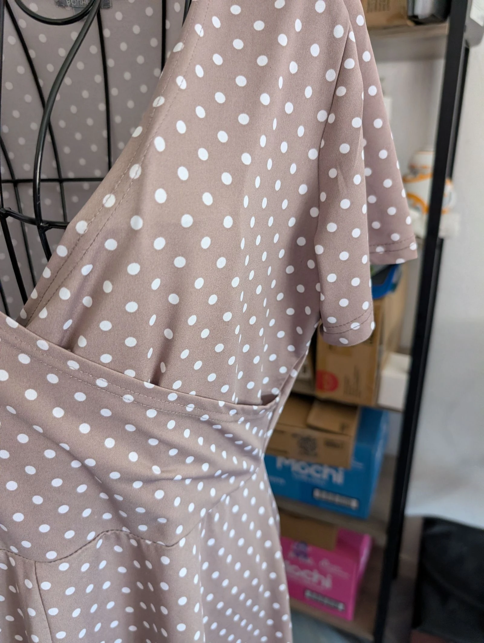 Super Vestido leve cachecoração com bolinhas Azul Feliz tamanho 40 – photo 3